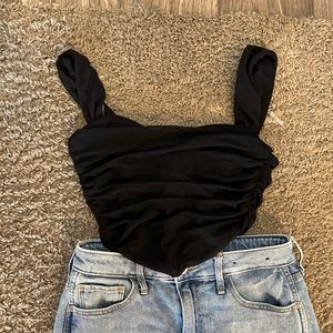 Windsor bustier black crop top